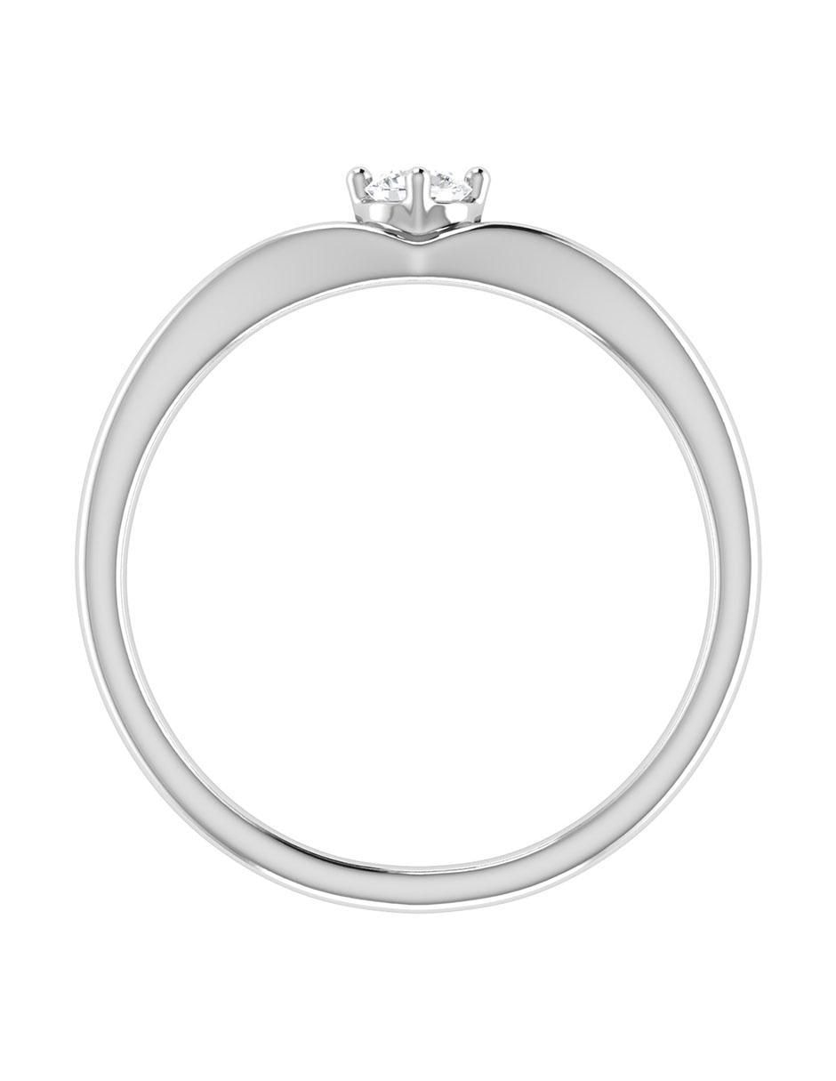 Argolla de oro blanco 14 k diamante 5