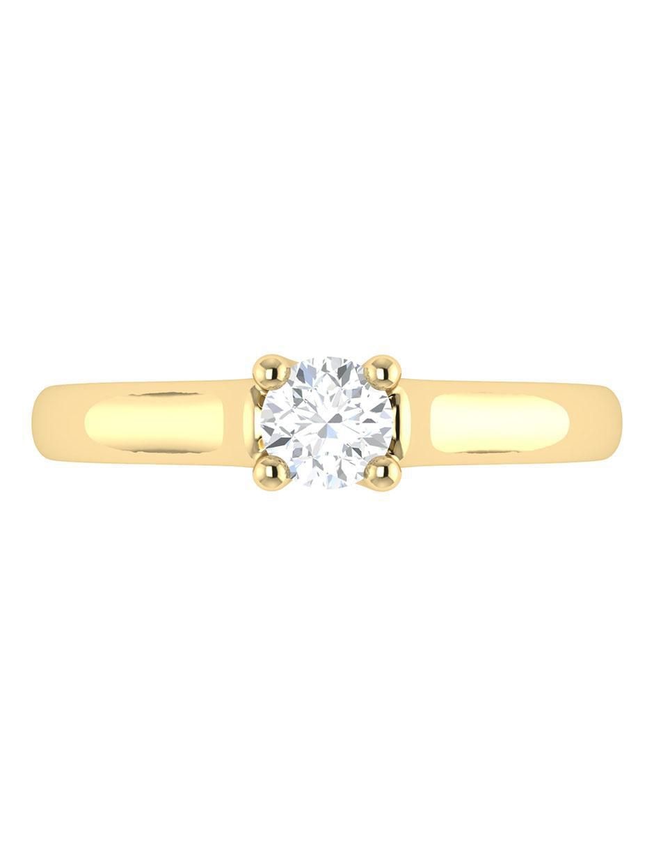 Argolla de oro amarillo 14 k diamante 3