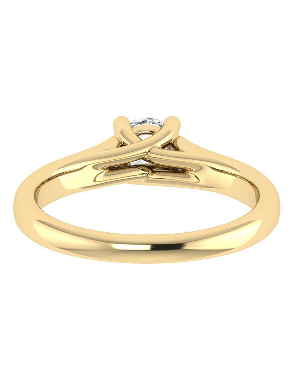 Argolla de oro amarillo 14 k diamante 4