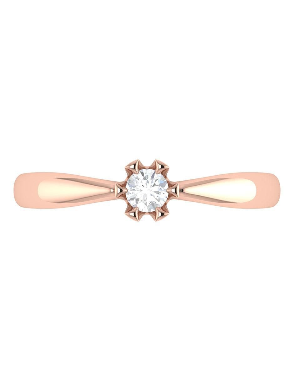 Argolla de oro rosa 14 k diamante Argolla de oro rosa 14 k diamante