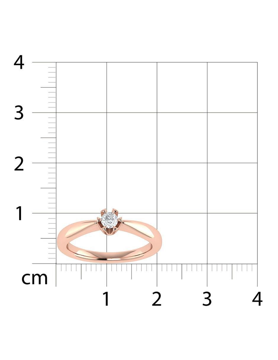 Argolla de oro rosa 14 k diamante 6