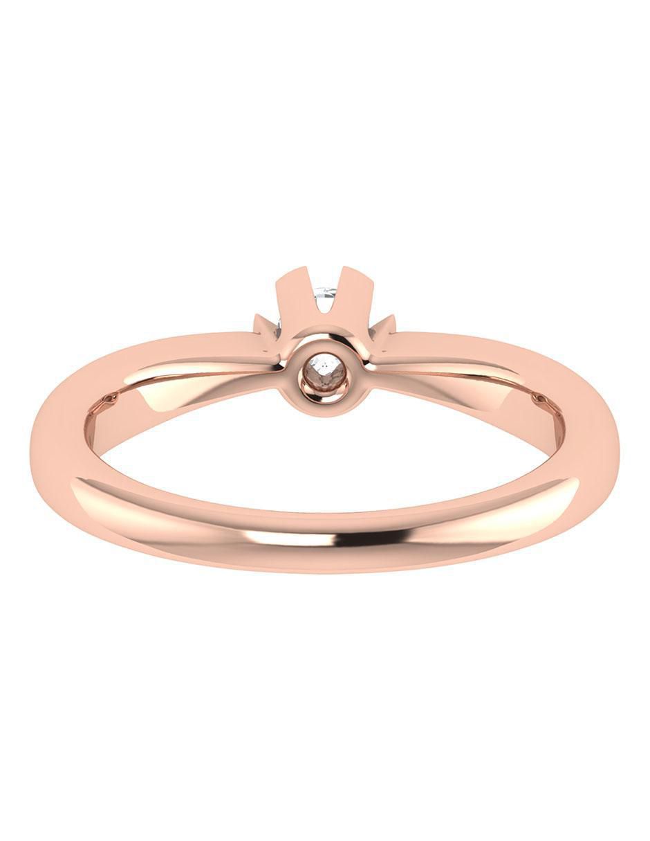 Argolla de oro rosa 14 k diamante 3