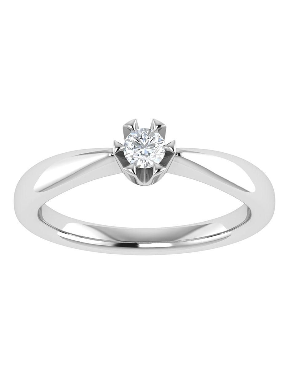 Argolla de oro blanco 14 k diamante 2