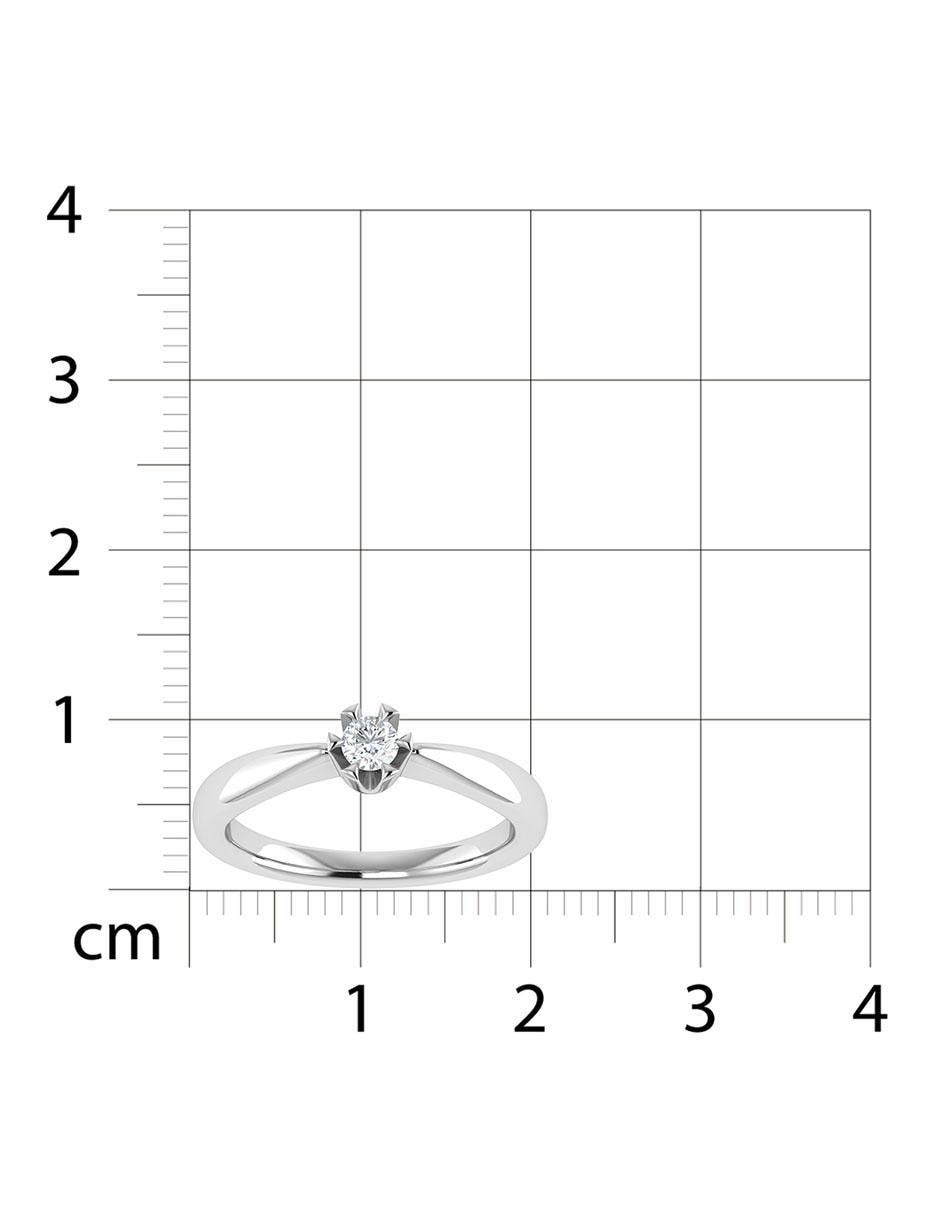 Argolla de oro blanco 14 k diamante 7
