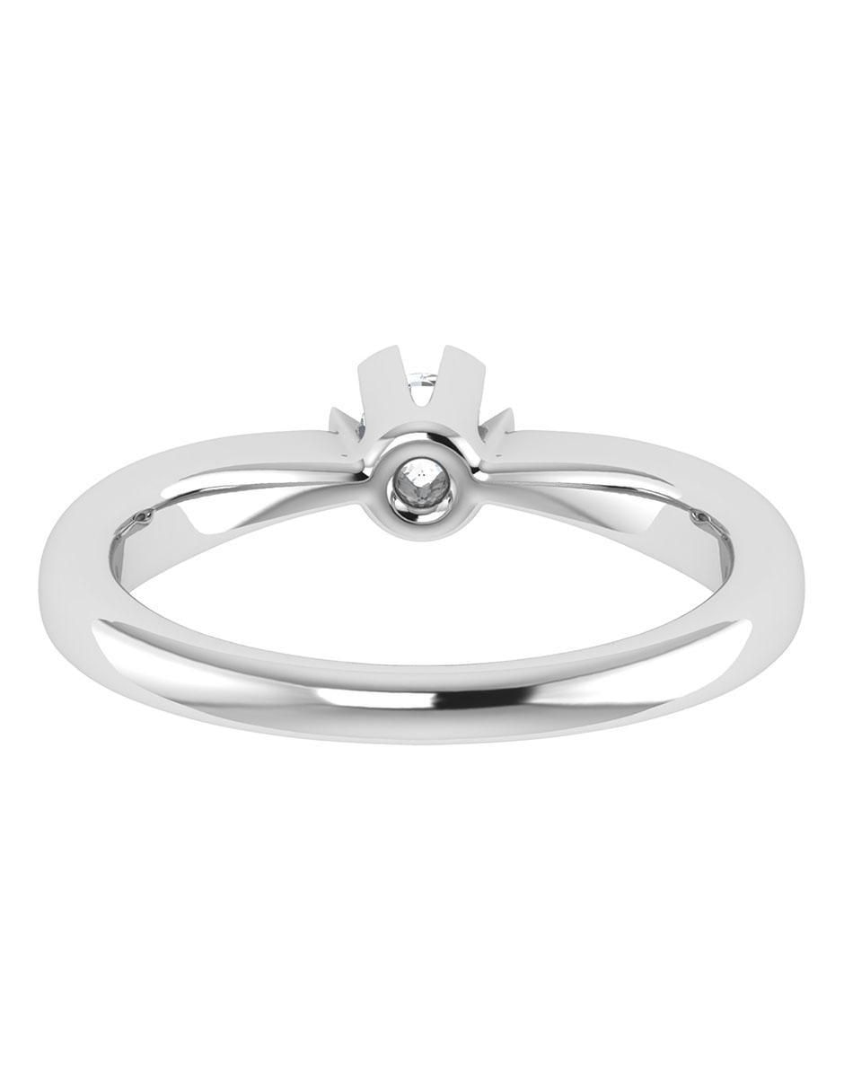 Argolla de oro blanco 14 k diamante 4
