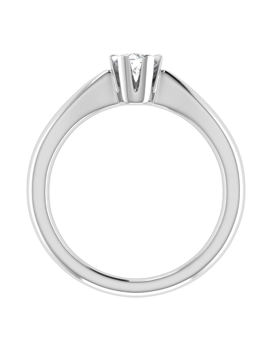 Argolla de oro blanco 14 k diamante 5