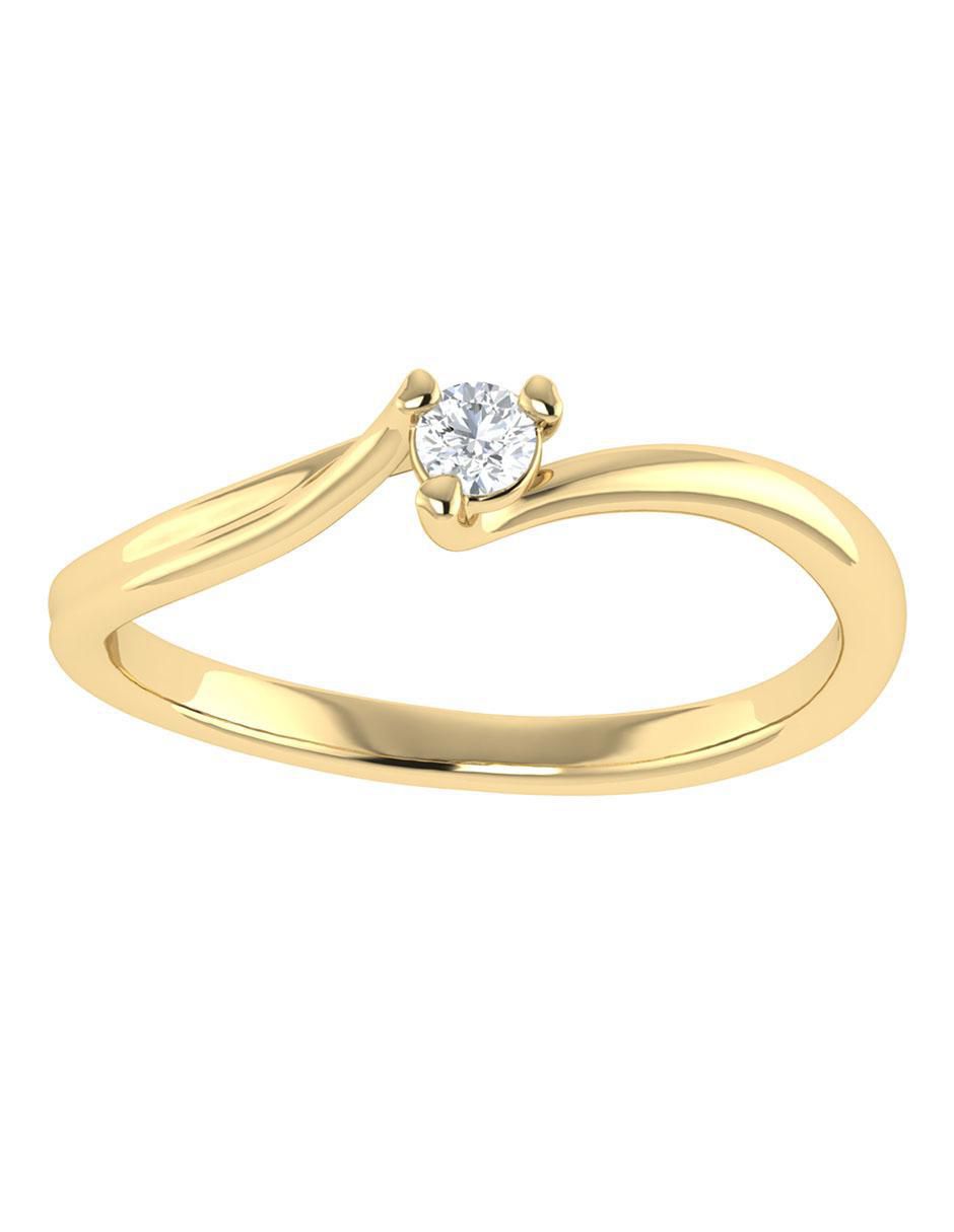 Argolla de oro amarillo 14 k Joyerías Bizzarro diamante