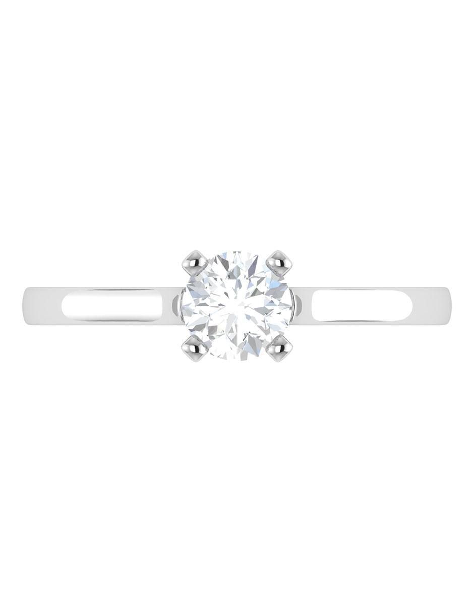 Argolla de oro blanco 14 k diamante 3