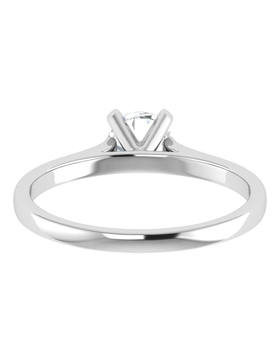Argolla de oro blanco 14 k diamante 4