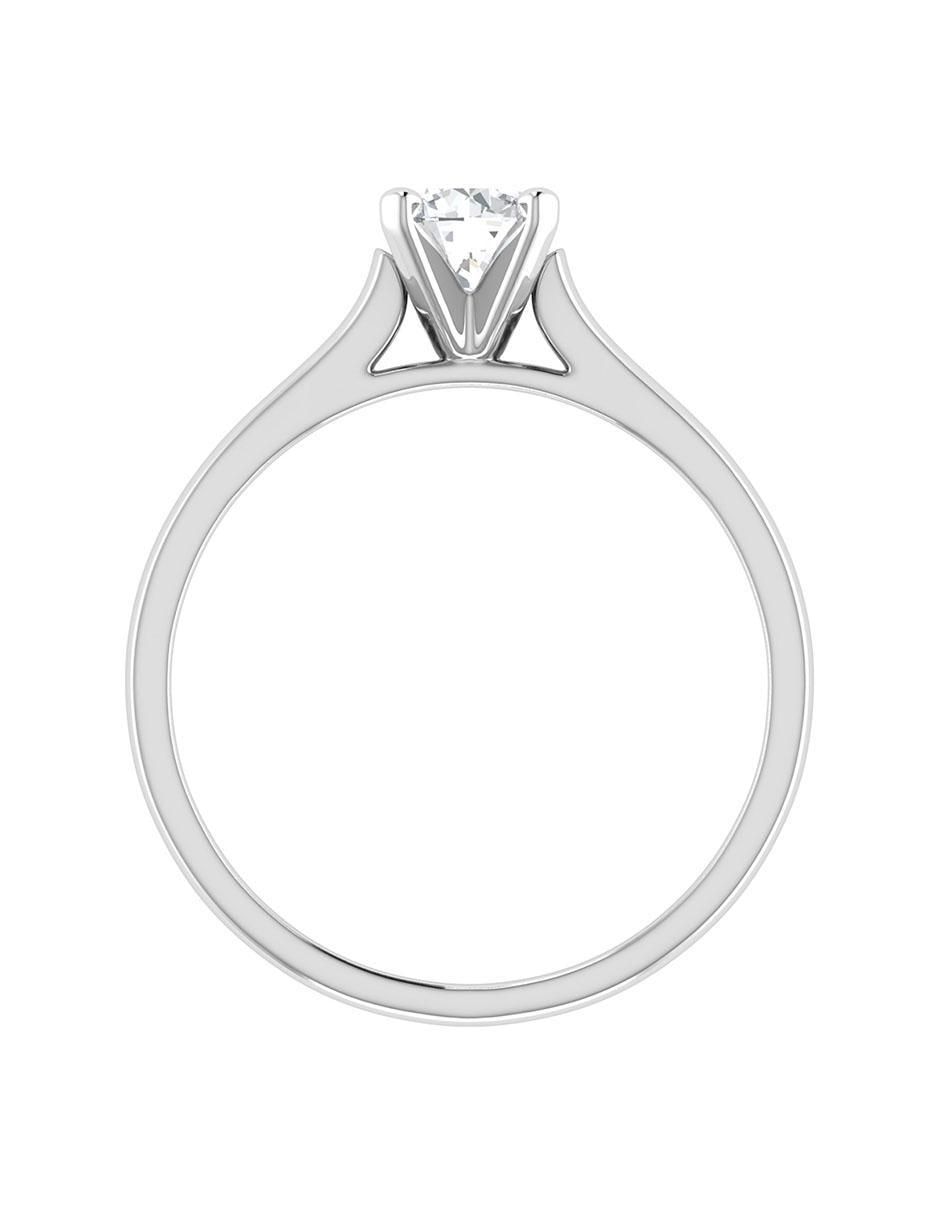 Argolla de oro blanco 14 k diamante 5