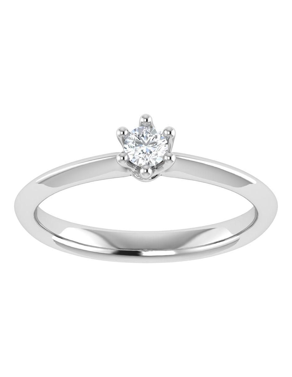 Argolla de oro blanco 14 k diamante Argolla de oro blanco 14 k diamante