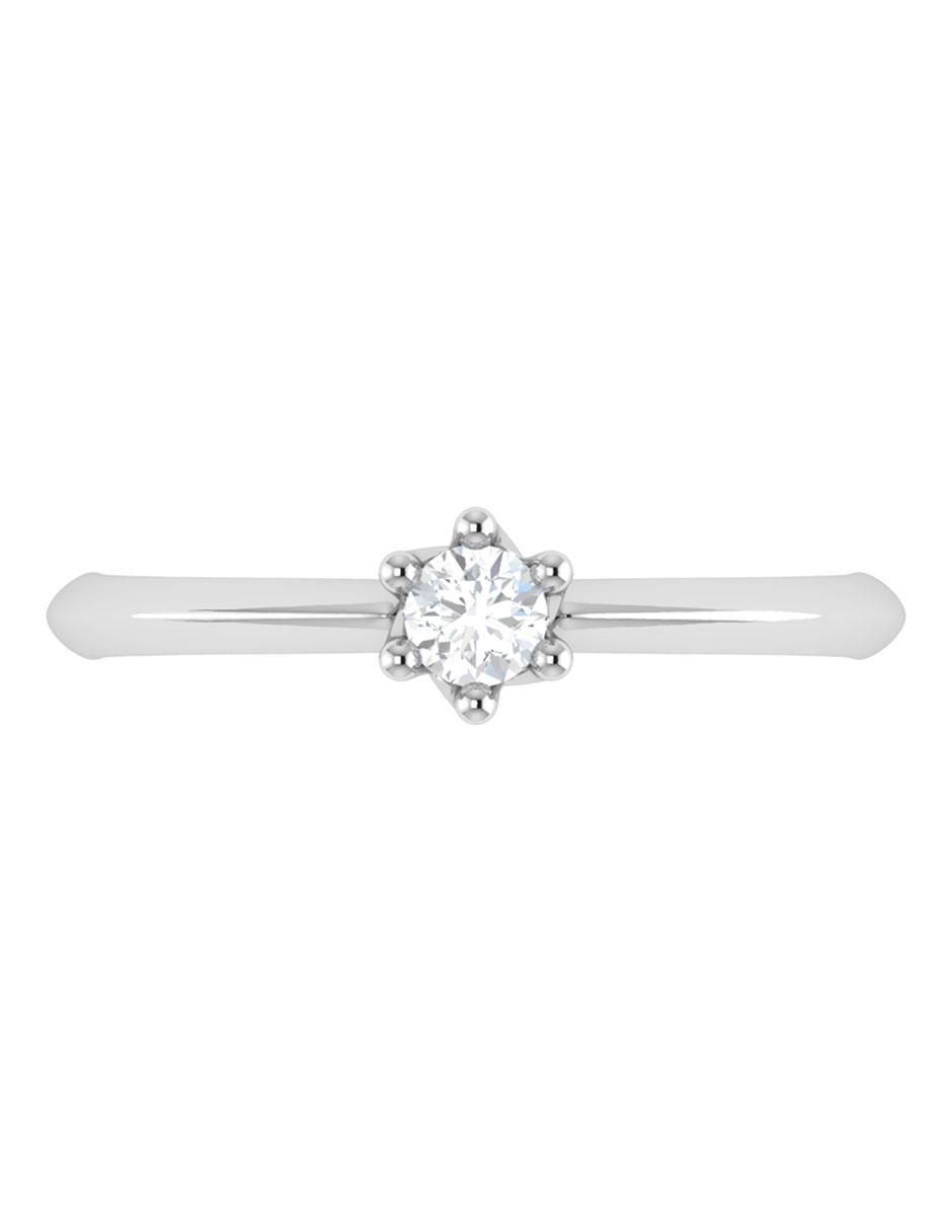 Argolla de oro blanco 14 k diamante 3