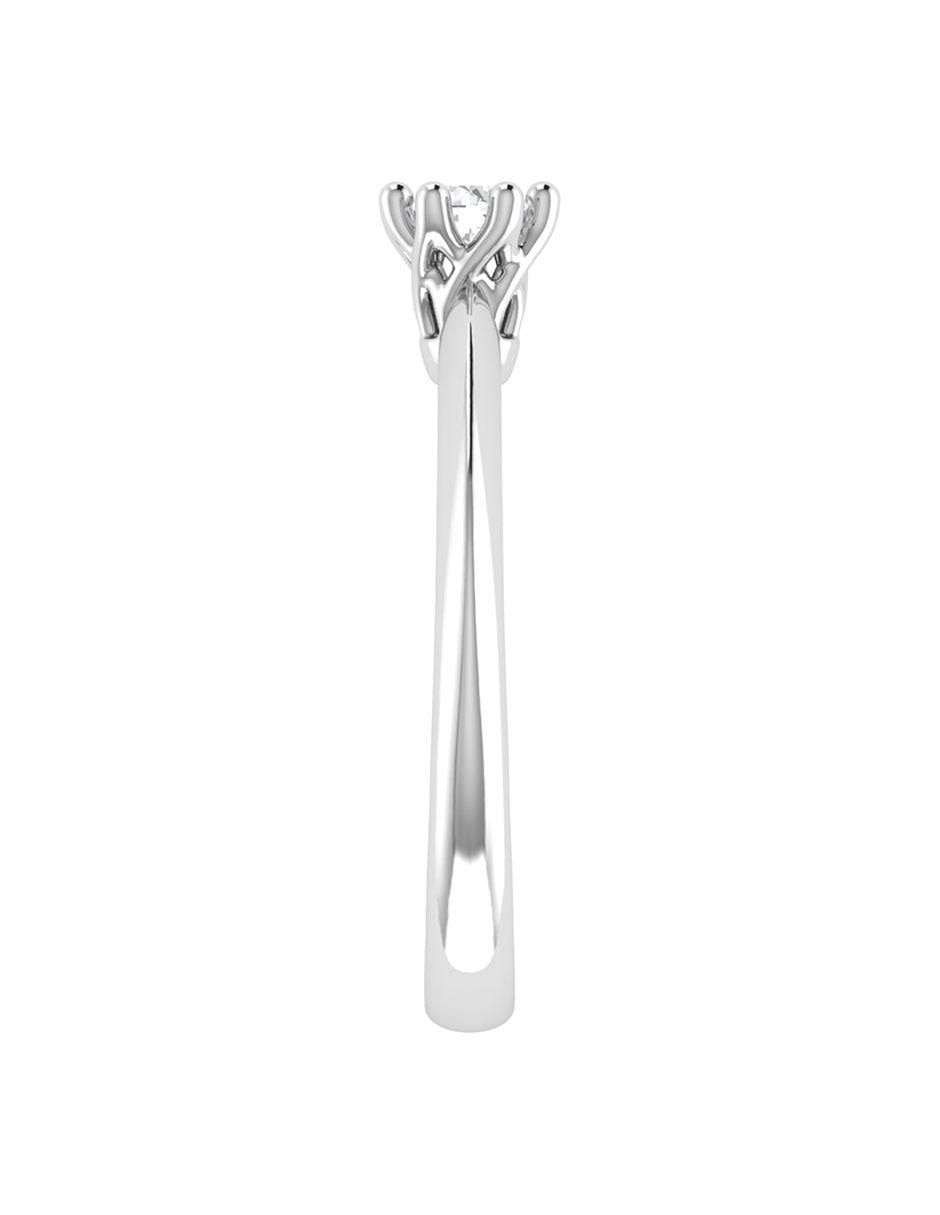 Argolla de oro blanco 14 k diamante 5