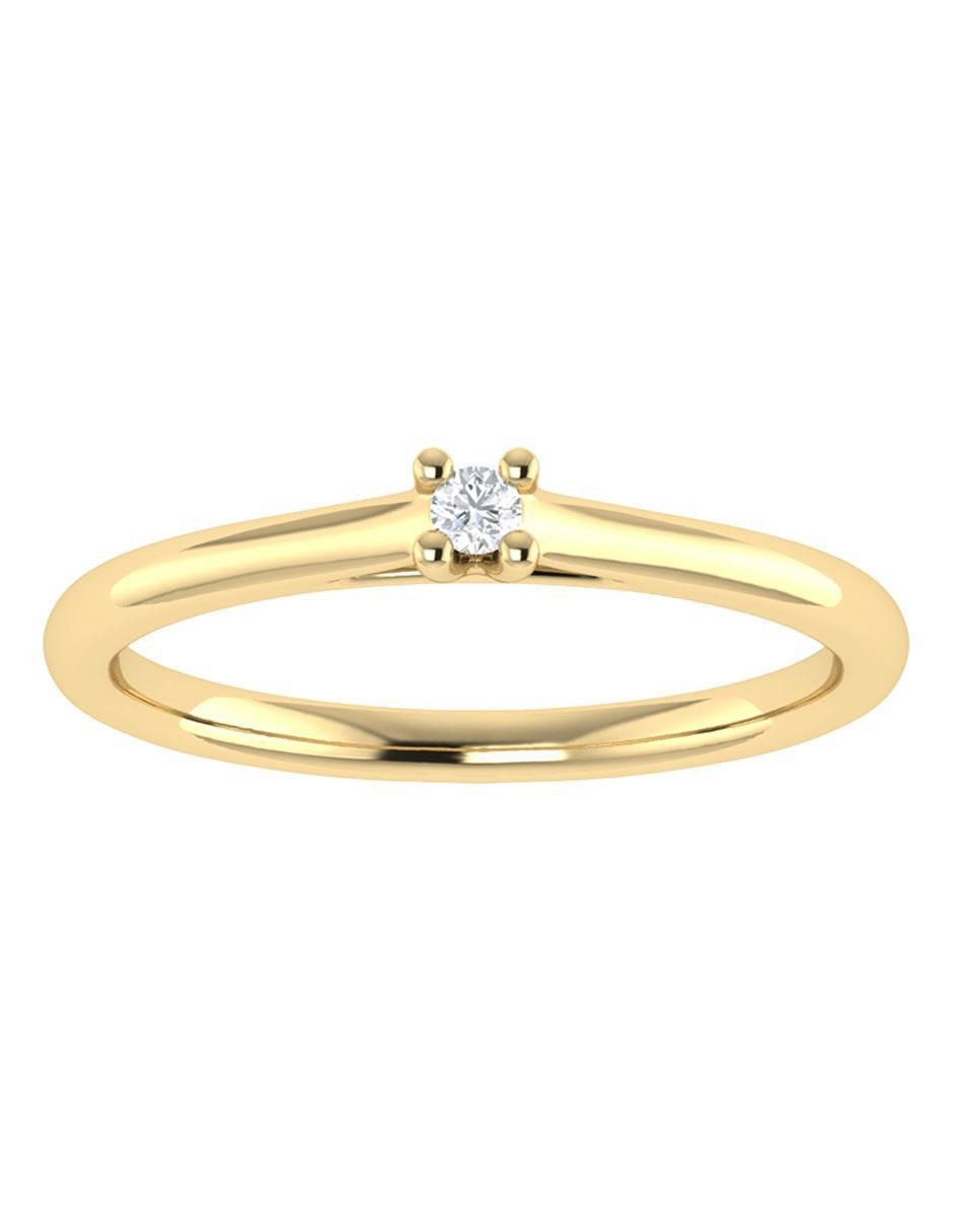 Argolla de oro amarillo 14 k Joyerías Bizzarro diamante Suburbia