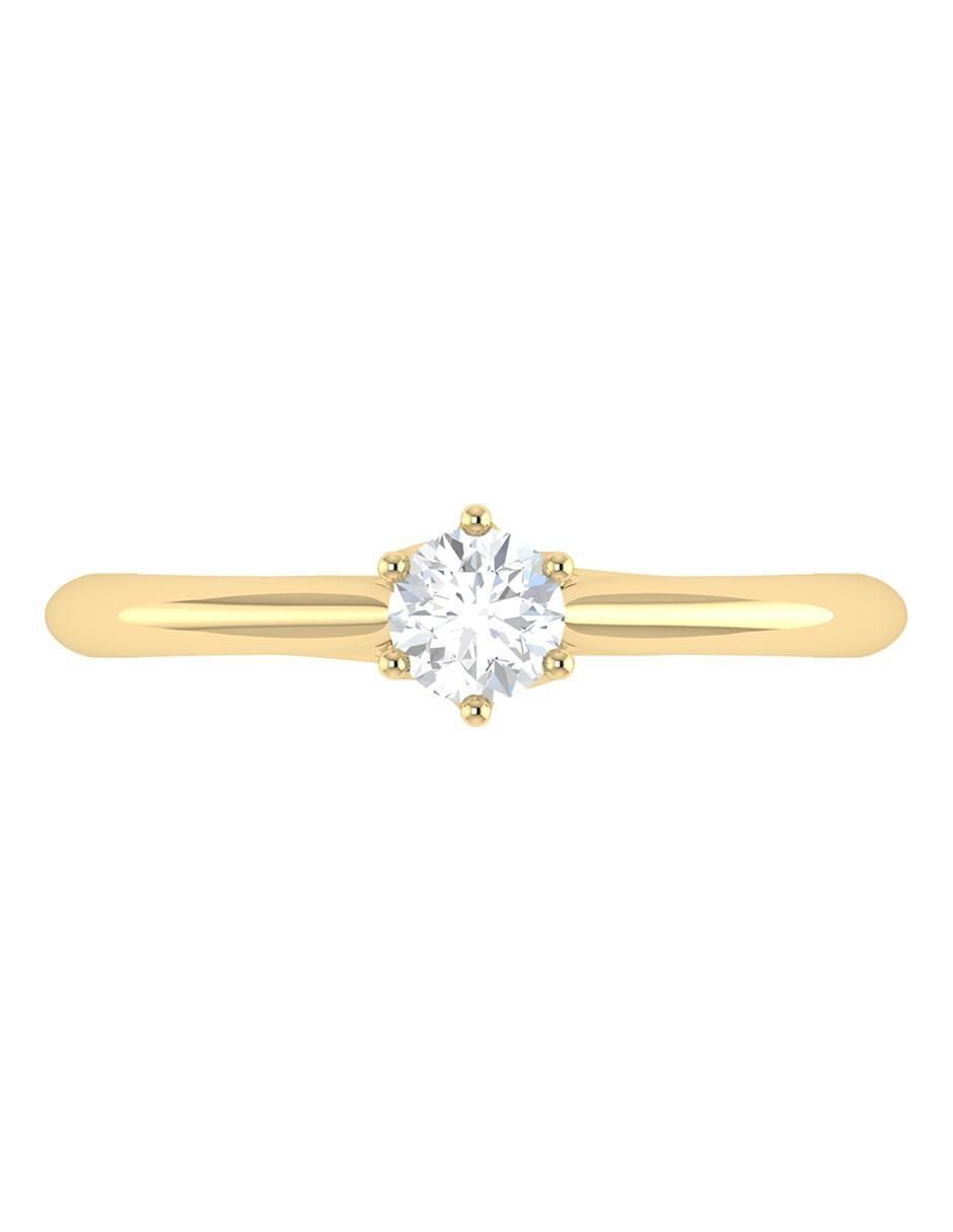 Argolla de oro amarillo 14 k diamante 3