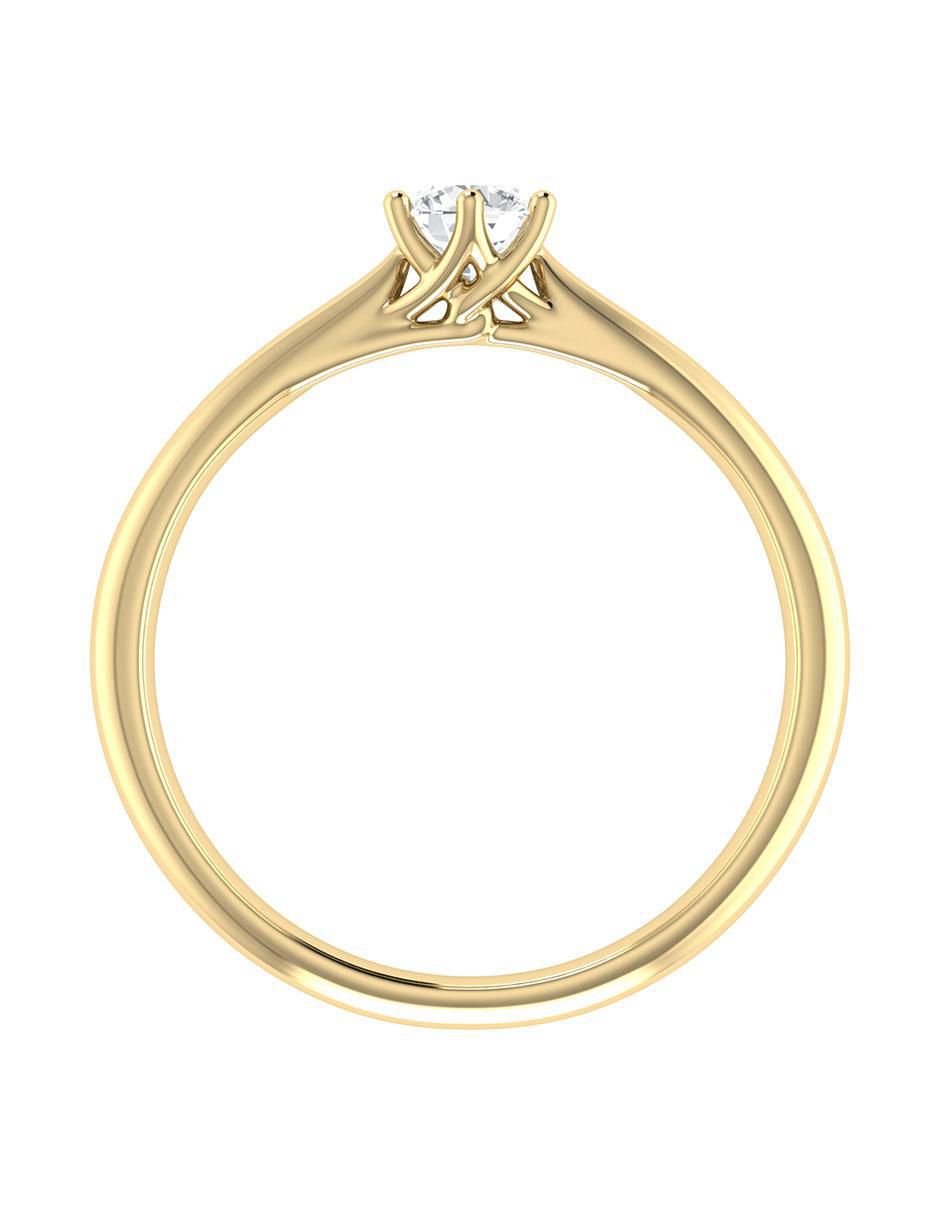 Argolla de oro amarillo 14 k diamante 5