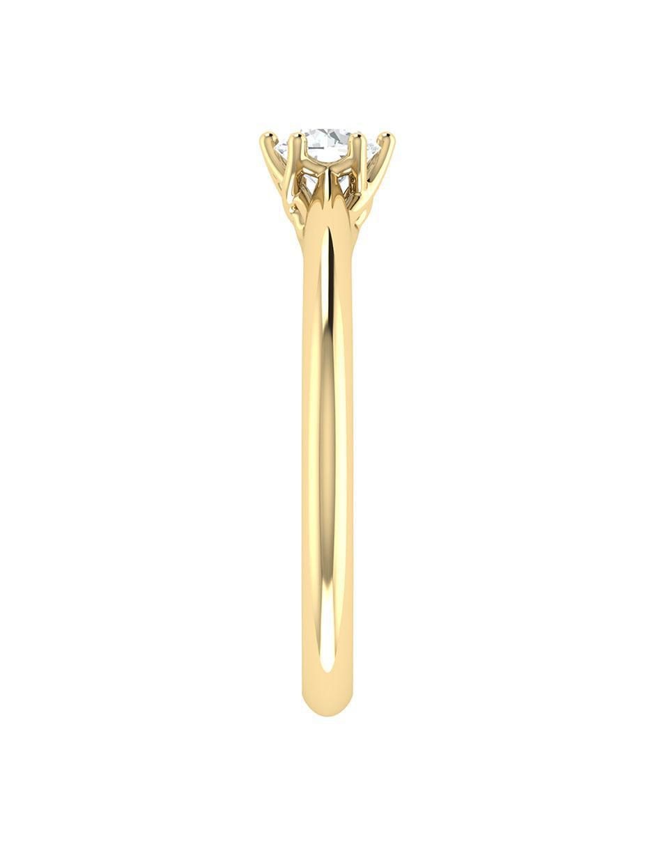 Argolla de oro amarillo 14 k diamante 6