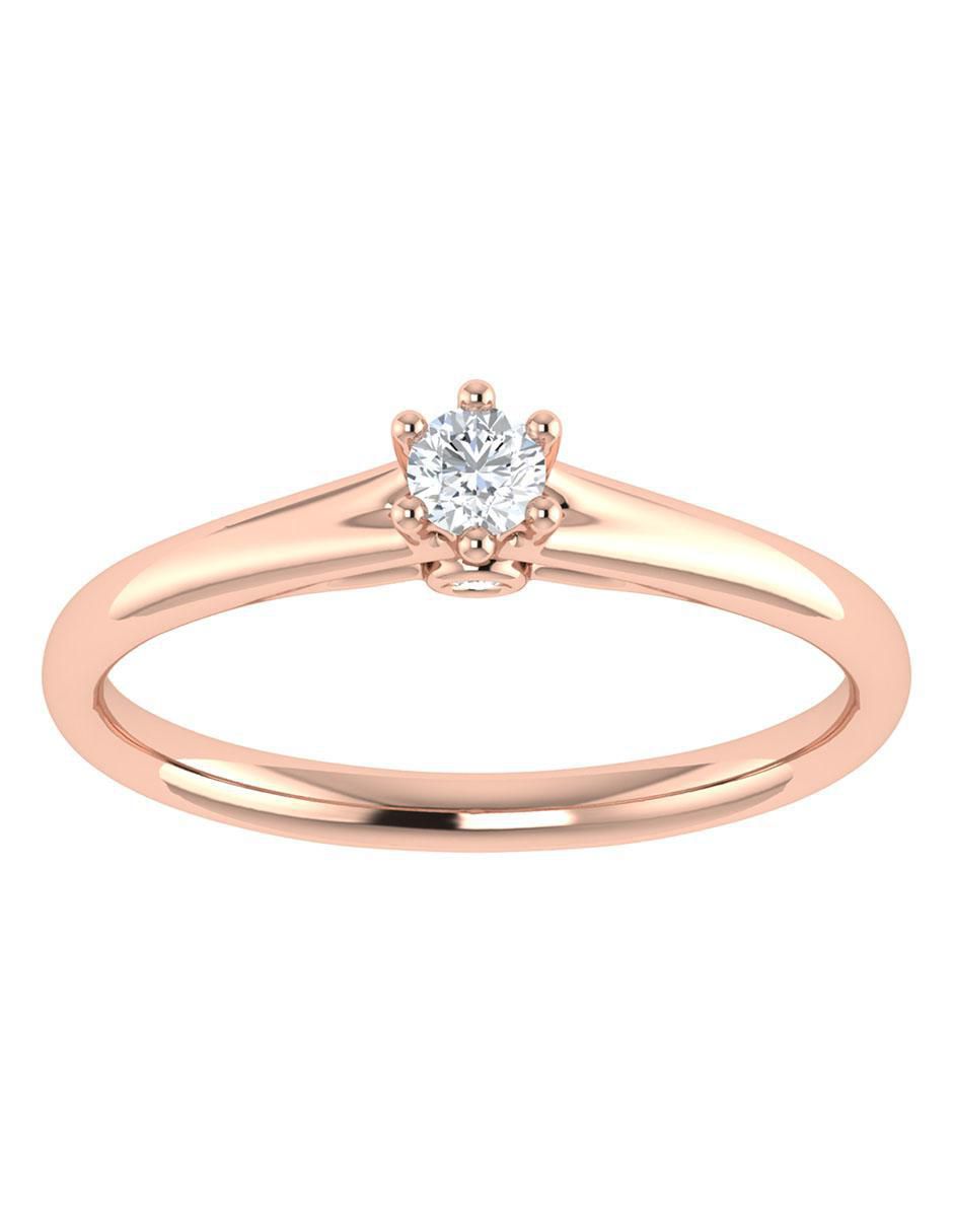 Argolla de oro rosa 14 k diamante Argolla de oro rosa 14 k diamante