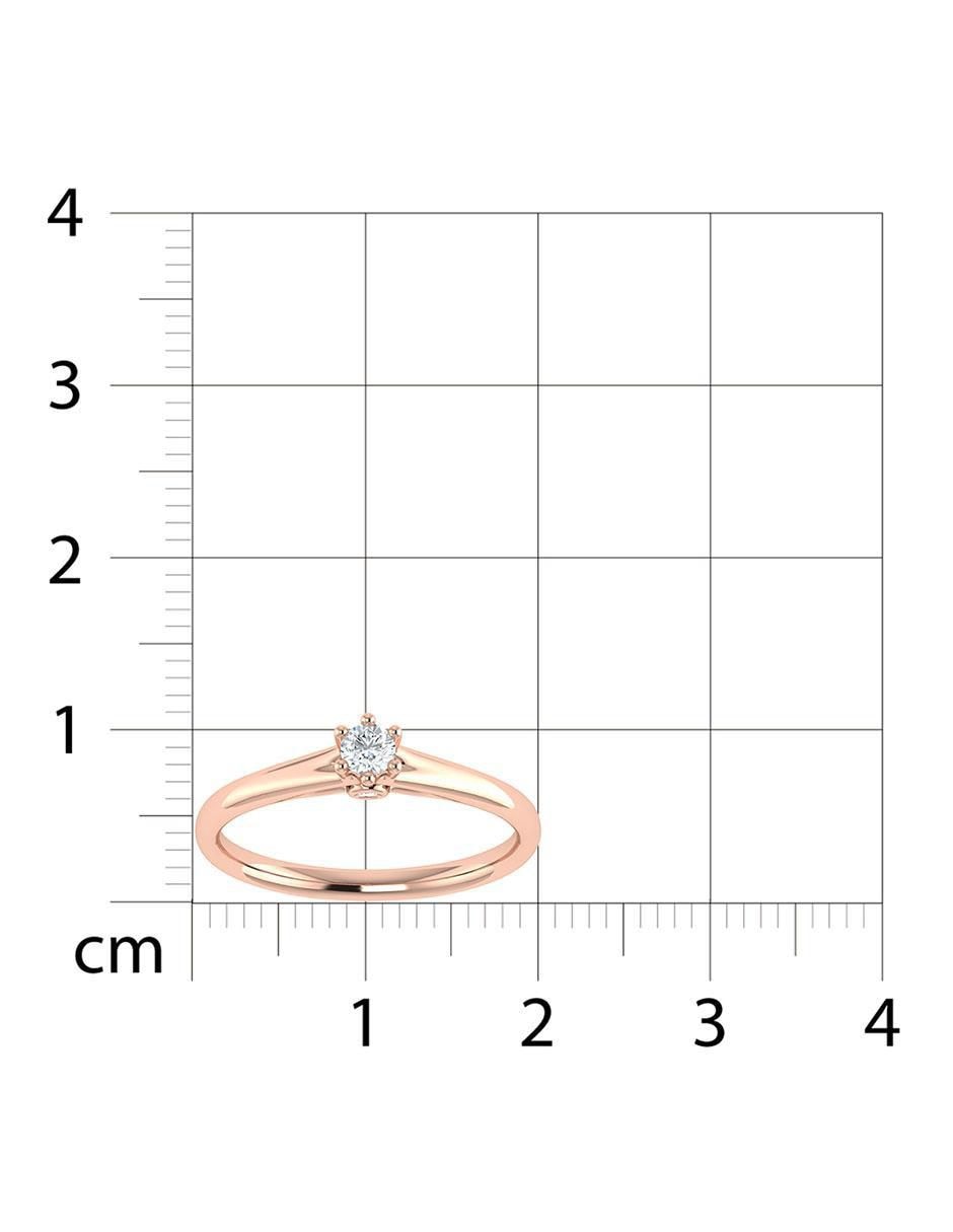 Argolla de oro rosa 14 k diamante 6