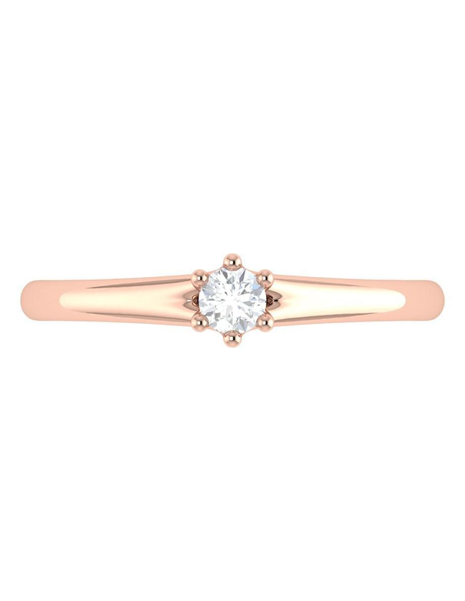 Argolla de oro rosa 14 k diamante 3