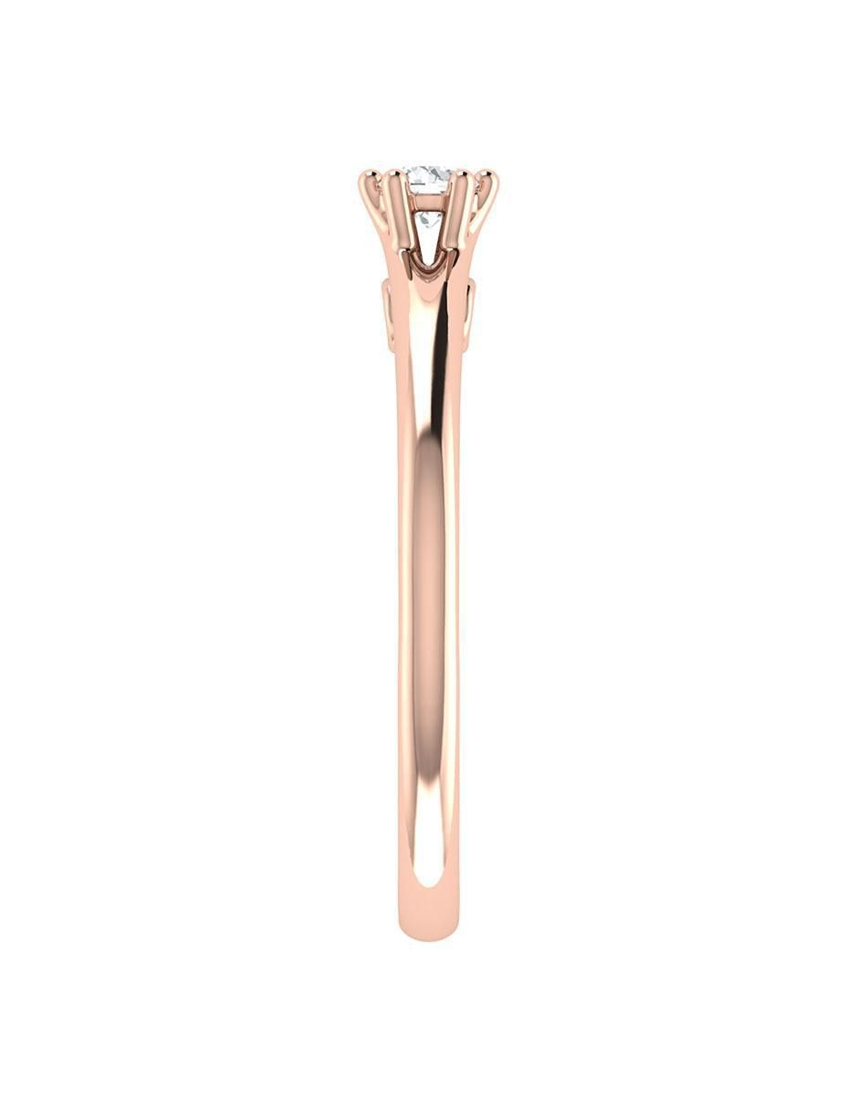 Argolla de oro rosa 14 k diamante 5