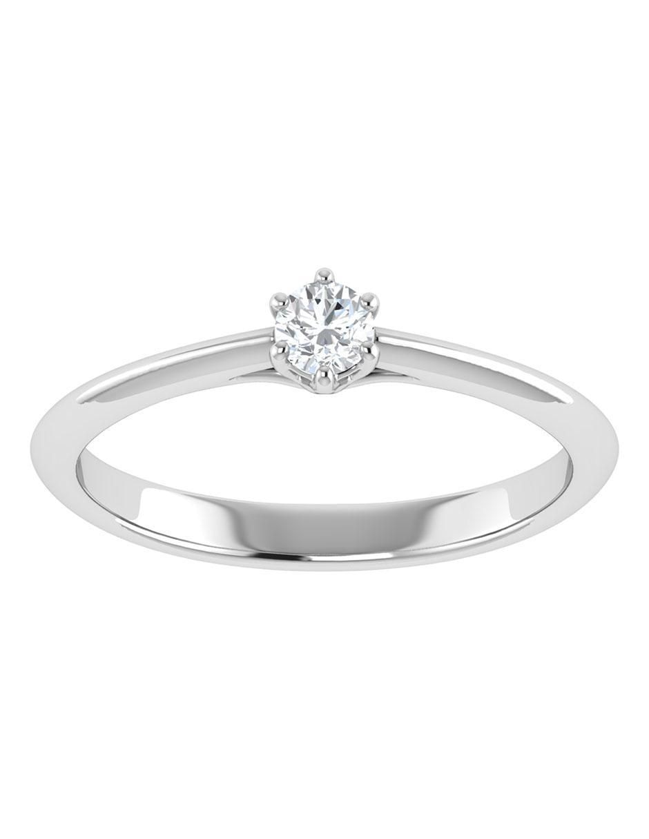 Argolla de oro blanco 14 k diamante Argolla de oro blanco 14 k diamante