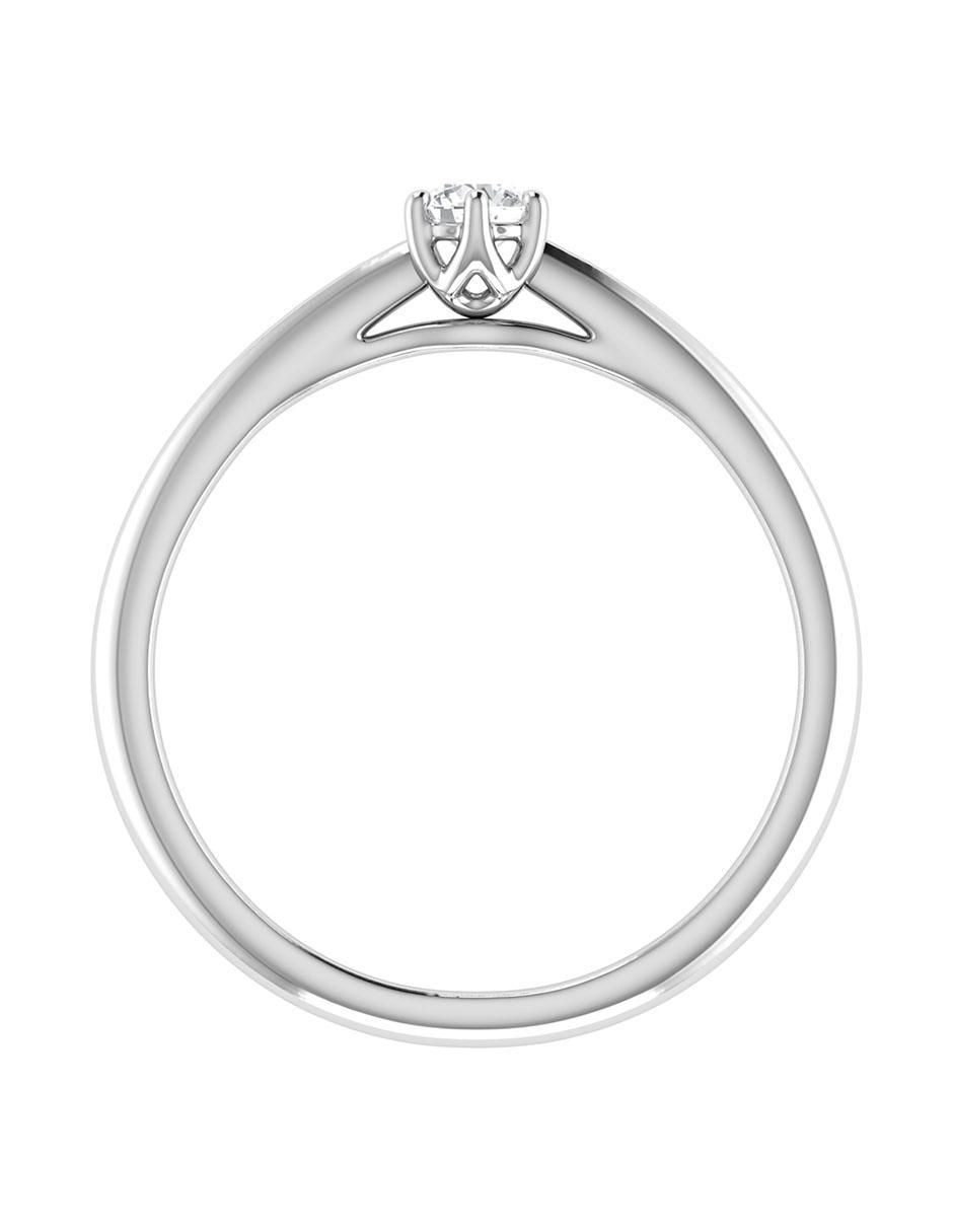 Argolla de oro blanco 14 k diamante 4
