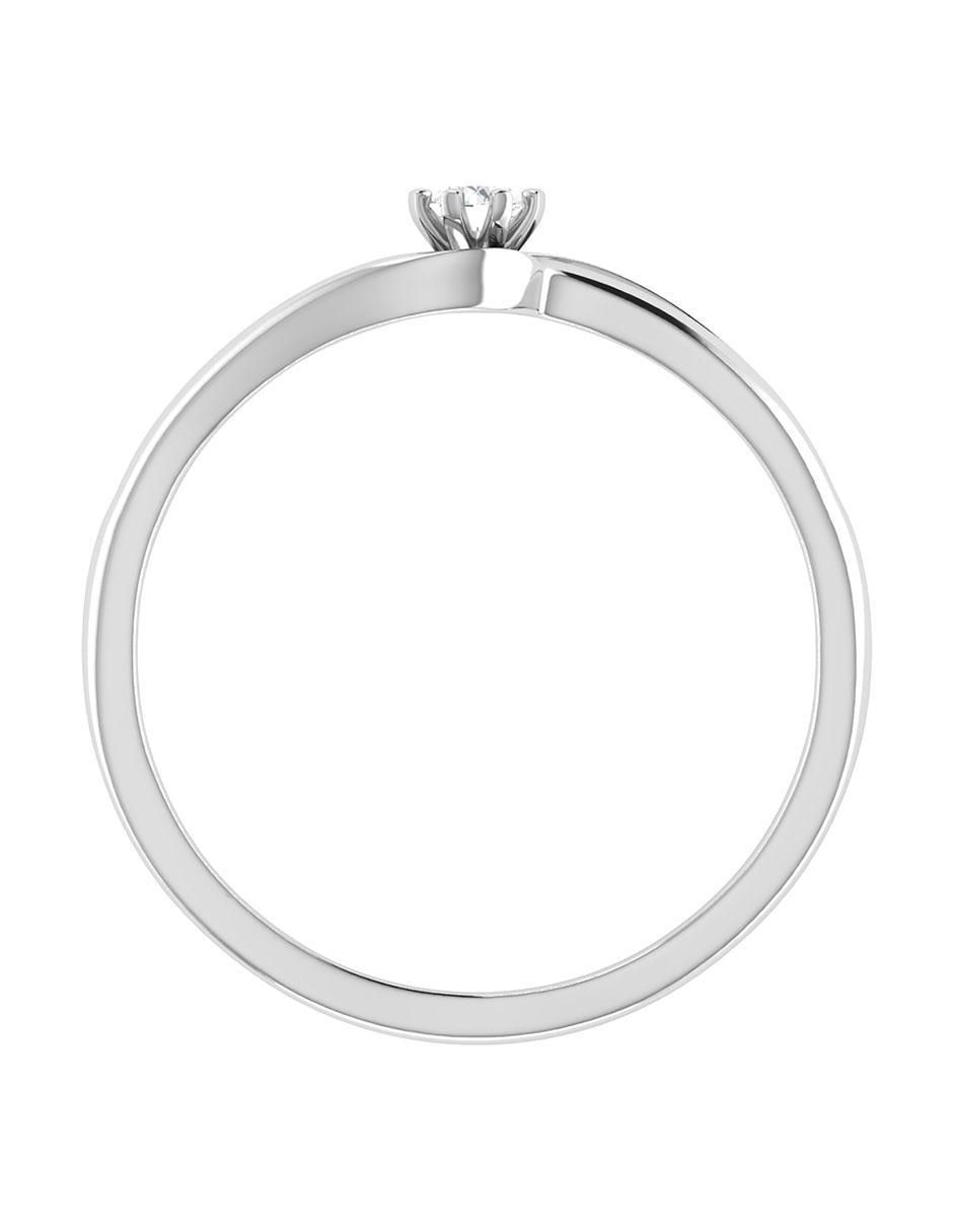Argolla de oro blanco 14 k diamante 5