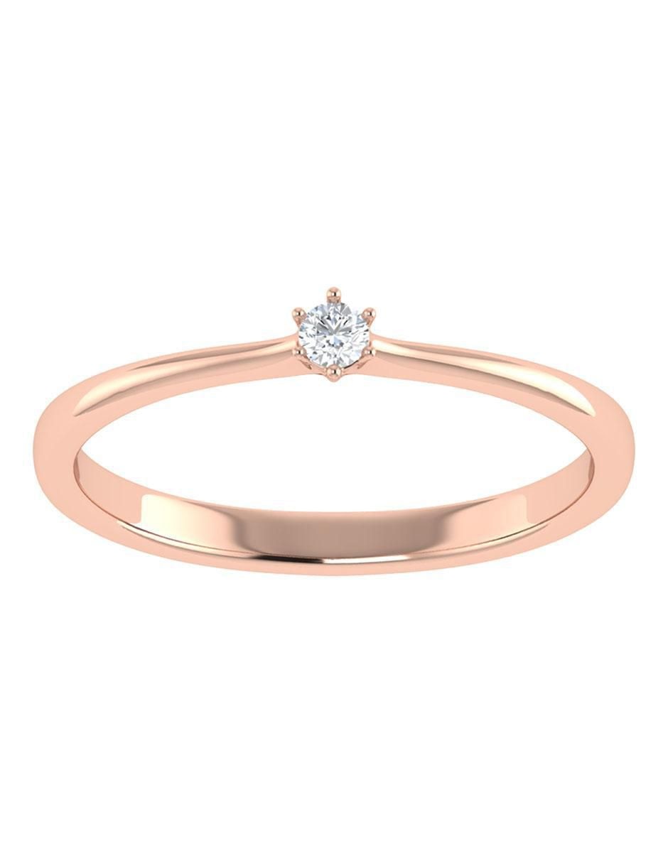 Argolla de oro rosa 14 k diamante Argolla de oro rosa 14 k diamante