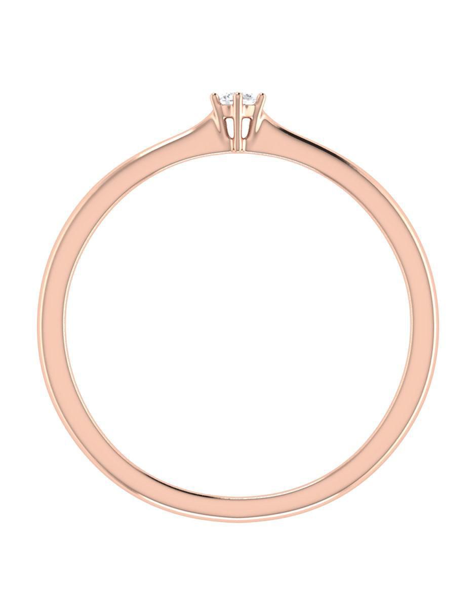 Argolla de oro rosa 14 k diamante 4