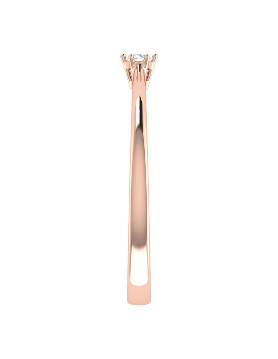 Argolla de oro rosa 14 k diamante 5