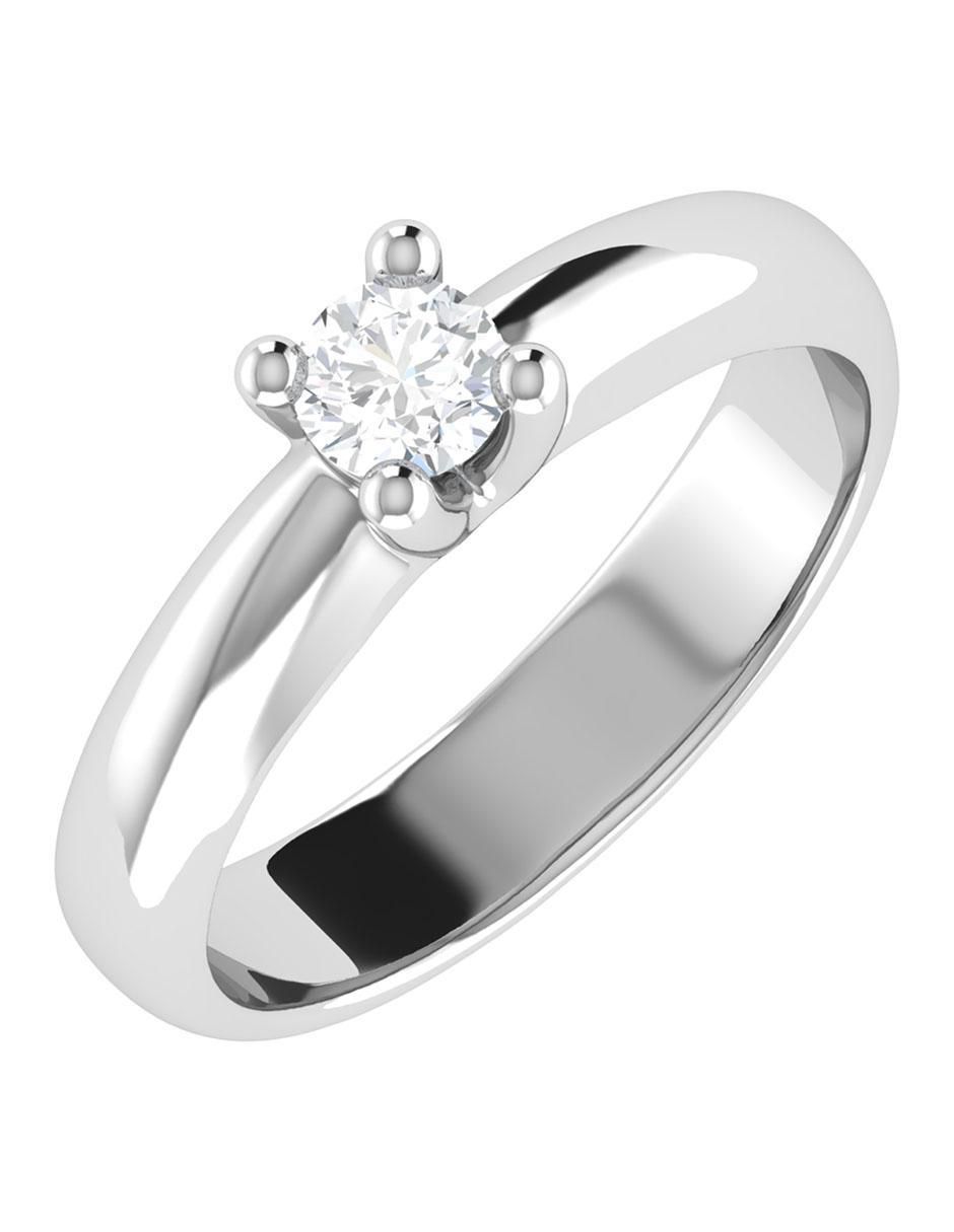 Argolla de oro blanco 14 k diamante 2
