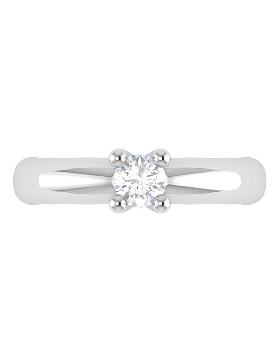 Argolla de oro blanco 14 k diamante 3