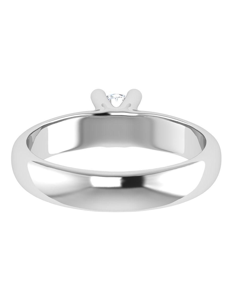 Argolla de oro blanco 14 k diamante 4