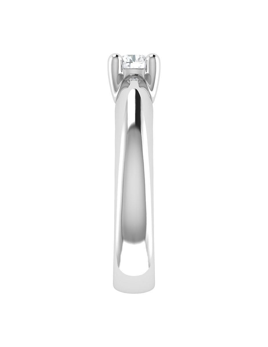 Argolla de oro blanco 14 k diamante 5