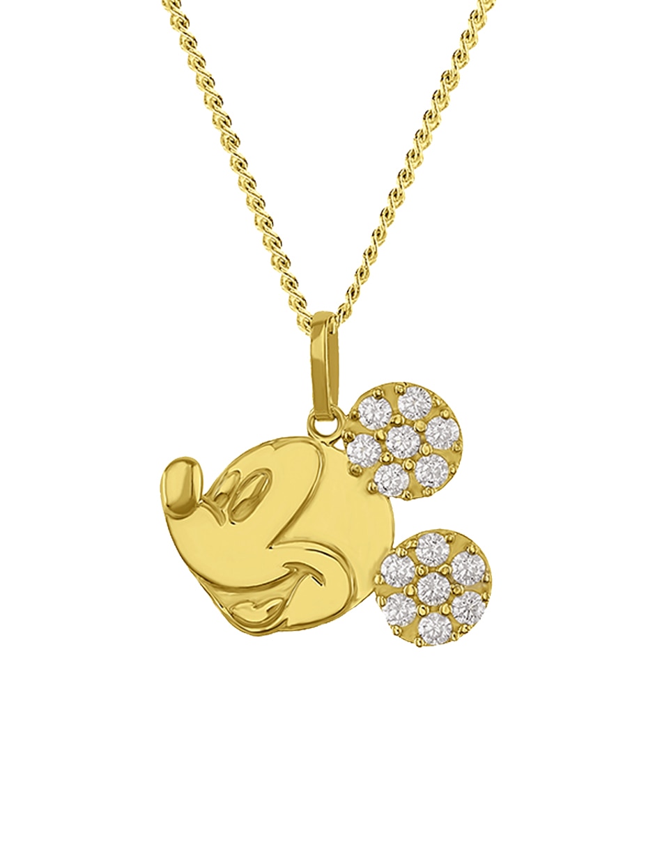 Collar Mickey Mouse Disney de oro amarillo 14 K