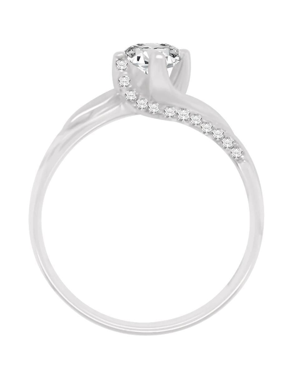 Anillo de compromiso de oro 14 k Fernanda diamante 2