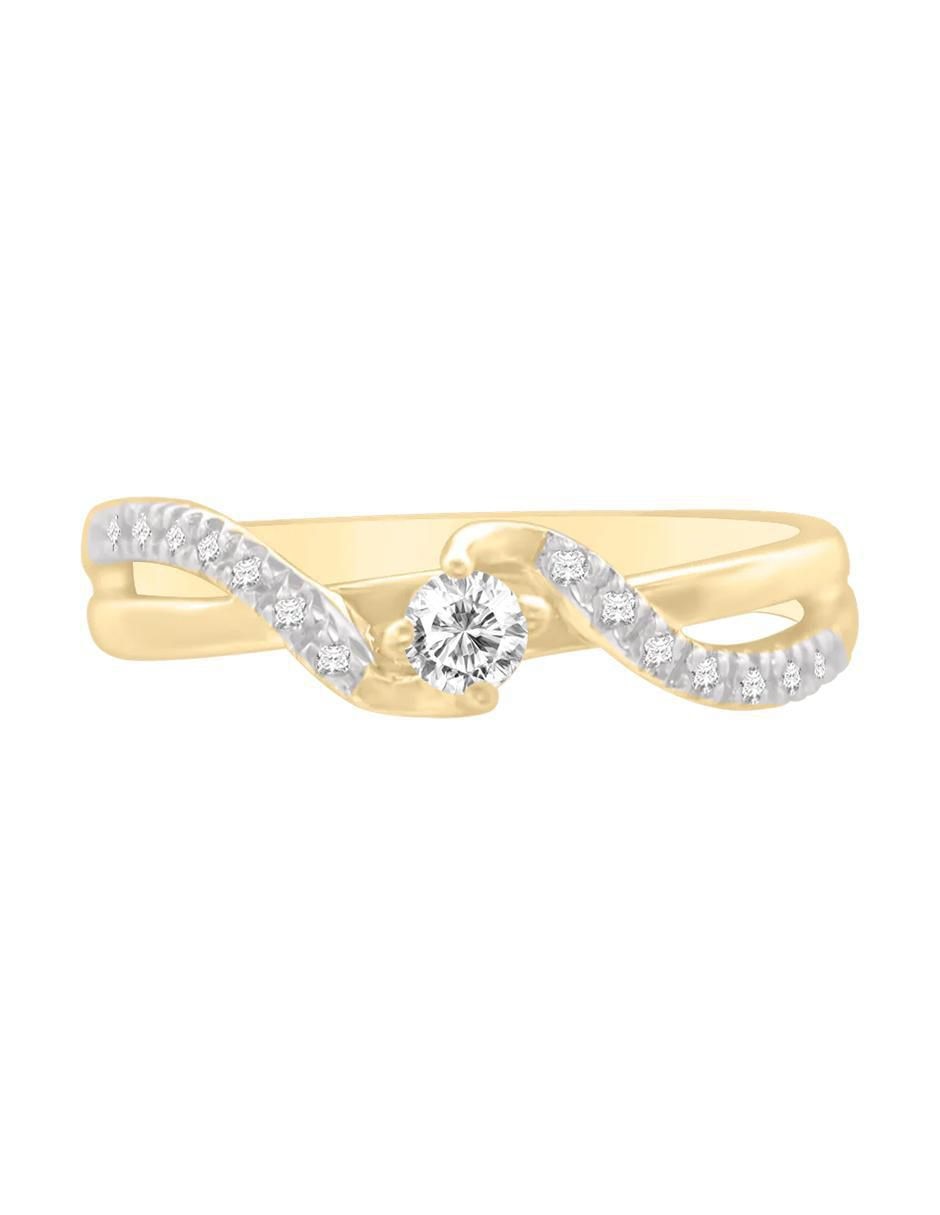 Anillo de compromiso de oro 14 k Angela diamante