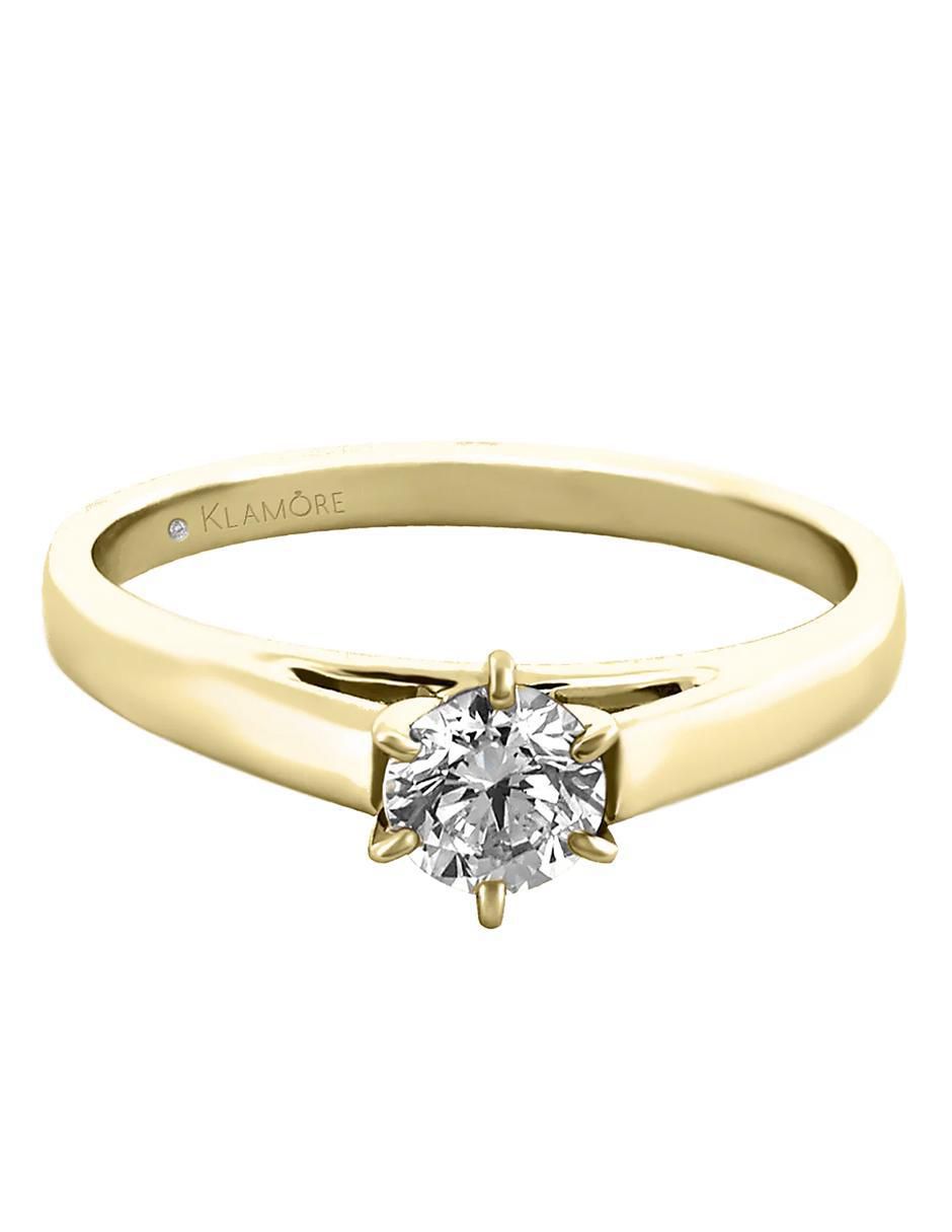 Anillo de compromiso de oro 14 k Sutil diamante