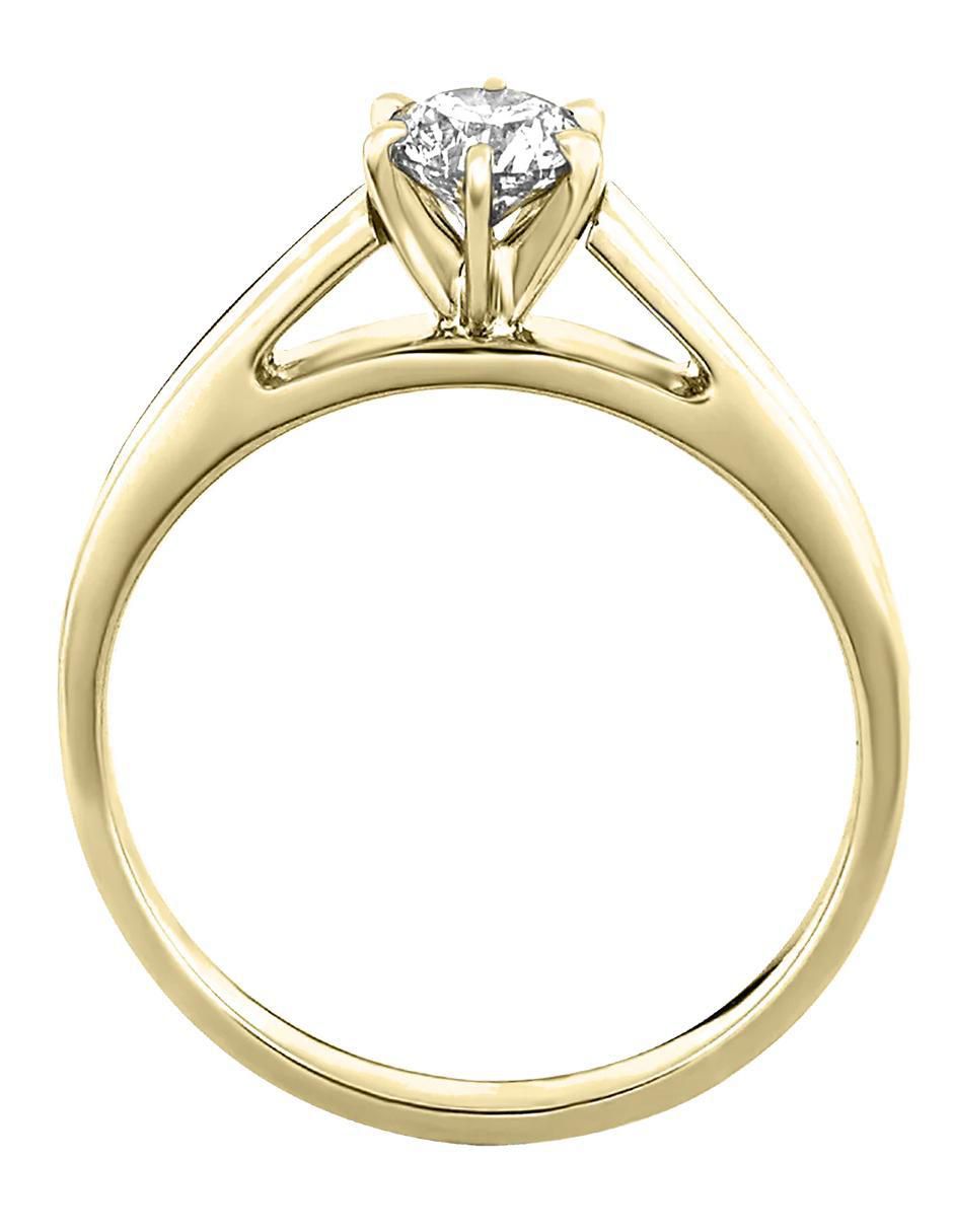 Anillo de compromiso "de" oro 14 k klamore sutil diamante