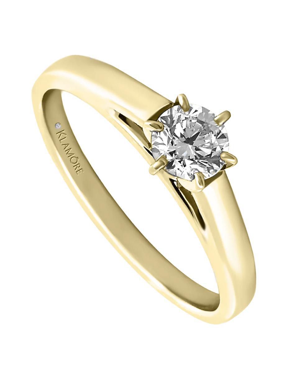 Anillo de compromiso "de" oro 14 k klamore sutil diamante