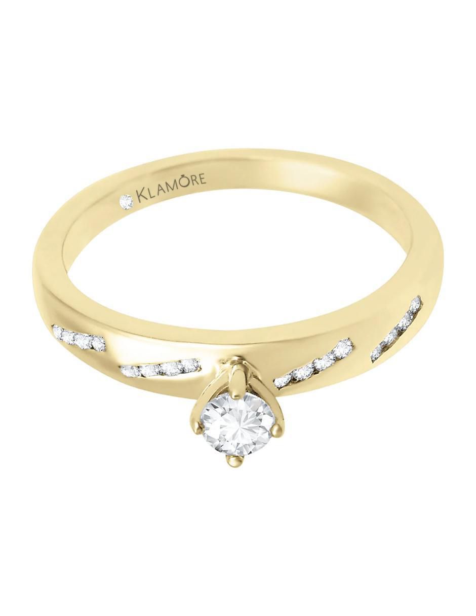 Anillo de compromiso de oro 14 k Ava diamante
