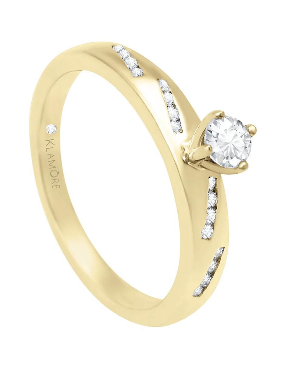 Anillo de compromiso "de" oro 14 k klamore ava diamante