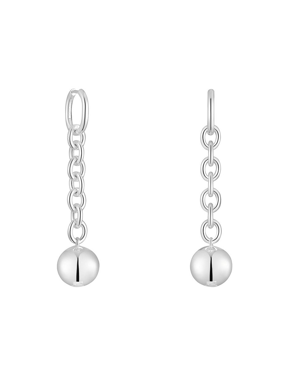 Aretes circulares Plump de plata P 925 con acabado brillante Aretes circulares Plump de plata P 925 con acabado brillante