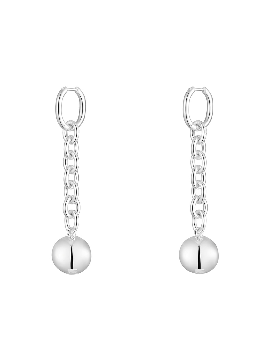 Aretes circulares Plump de plata P 925 con acabado brillante 3