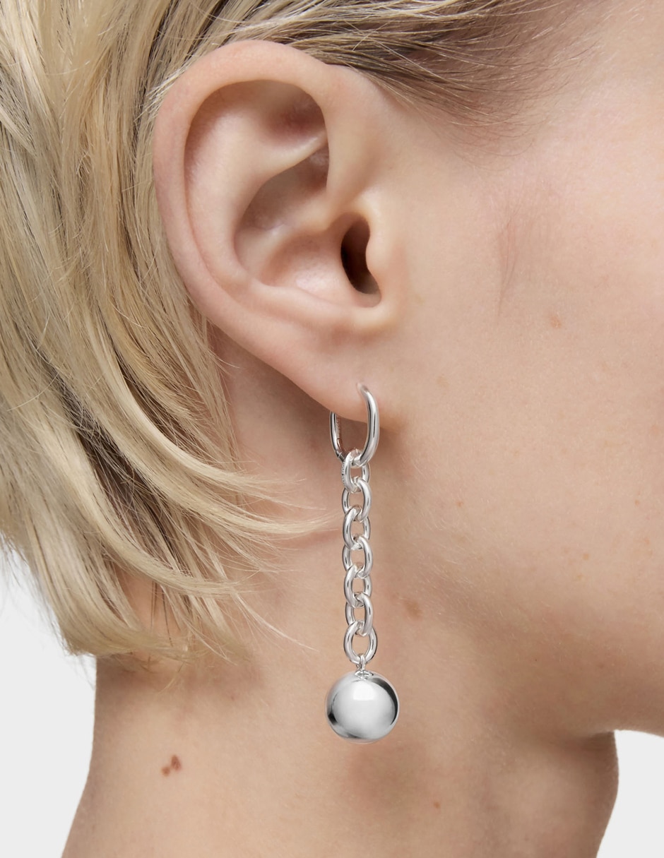 Aretes circulares Plump de plata P 925 con acabado brillante 6