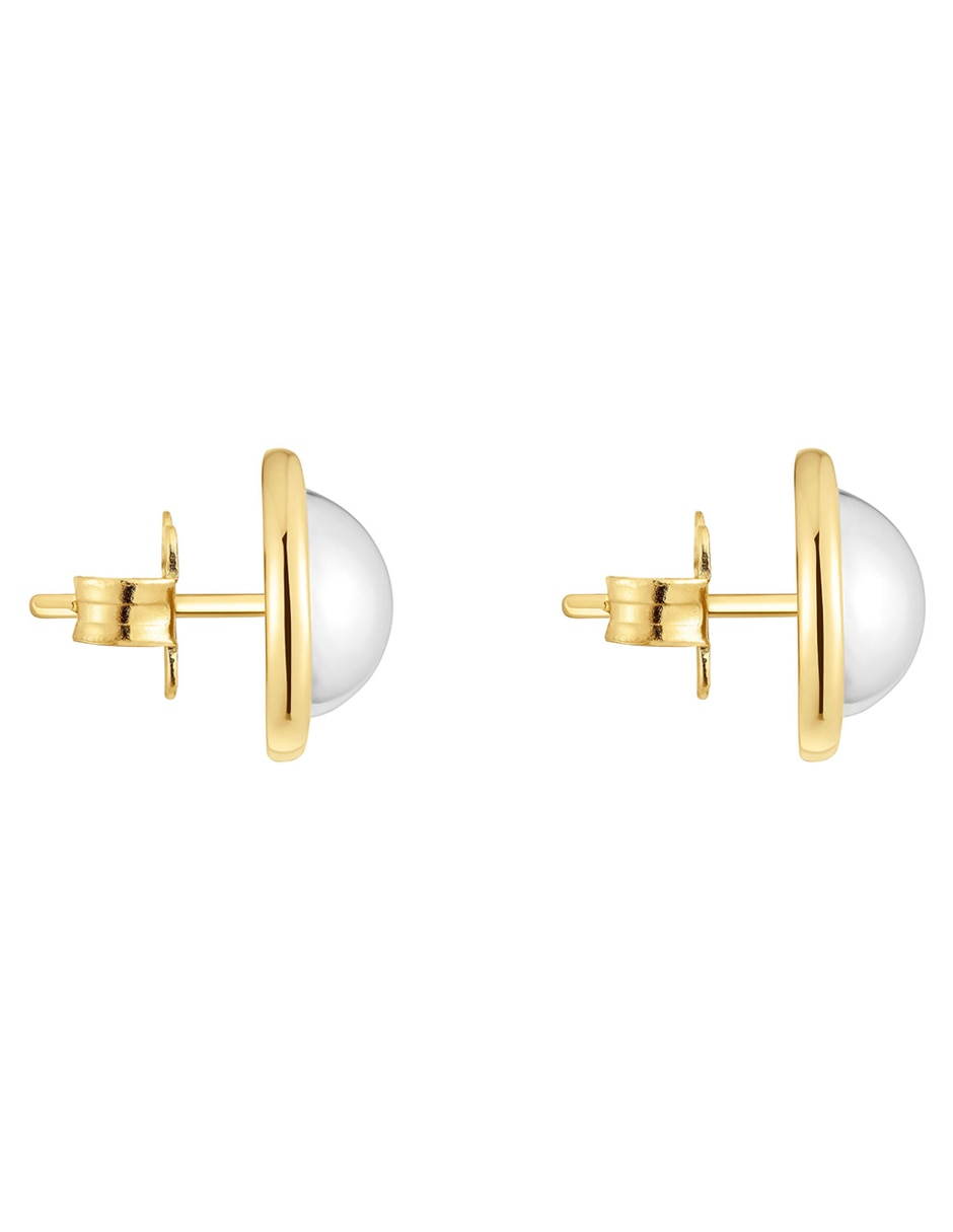 Aretes circulares Plump de plata P 925 con acabado baño de oro 2