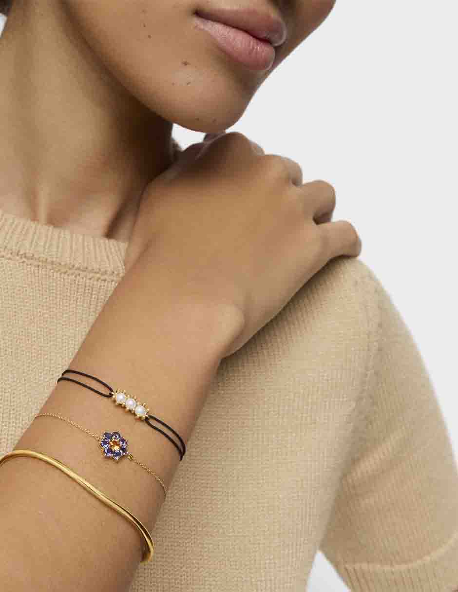 Pulsera de oro 18 K Daisy con acabado brillante 3
