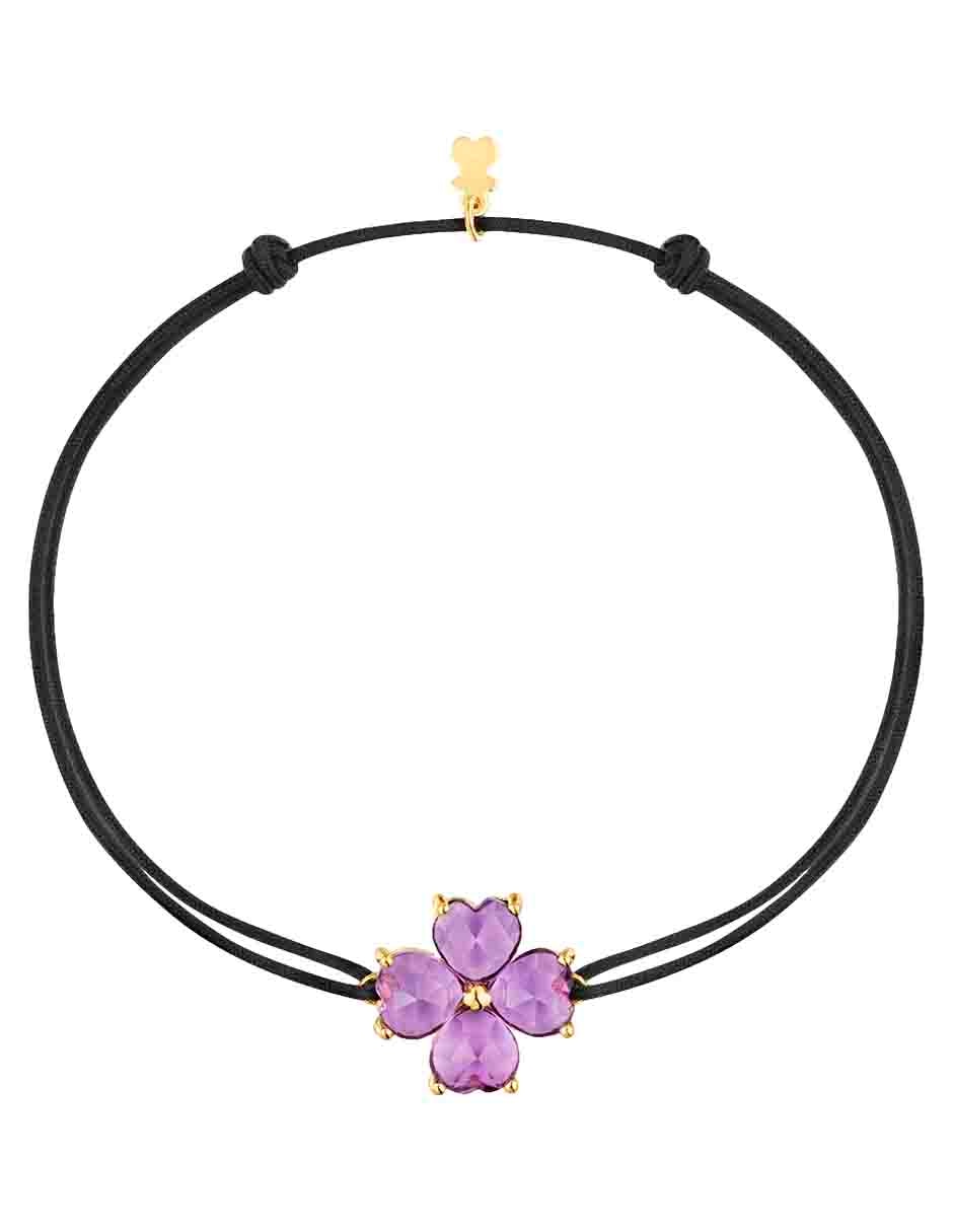 Pulsera de oro amarillo con amatista 18 k Daisy