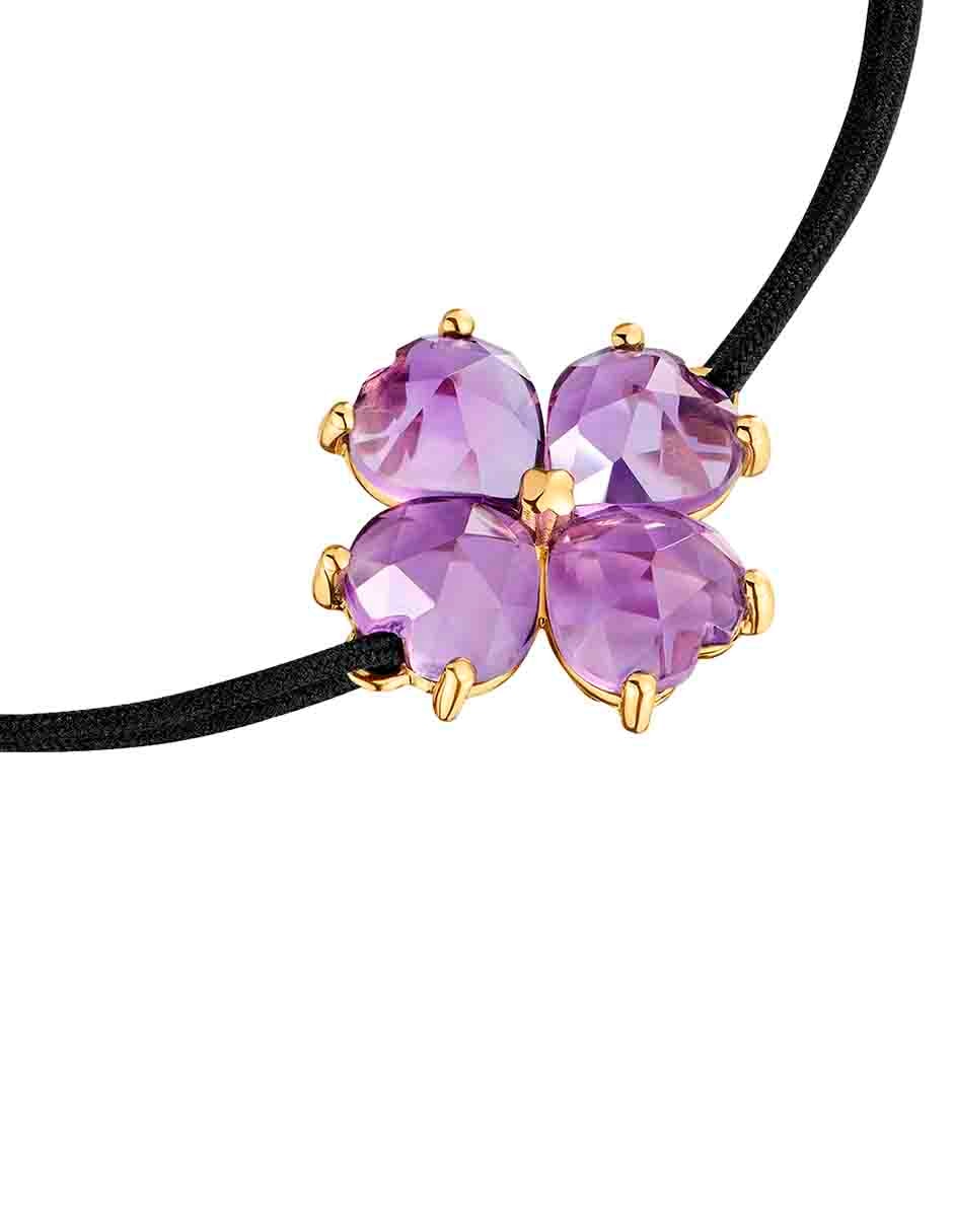 Pulsera de oro amarillo con amatista 18 k Daisy 3